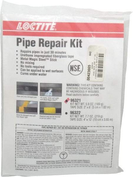 Loctite - 2"x6'" Pipe Fixmastr Pipe Repair Kit - For Onsite Repairs of Cracked Pipes & Damaged Pipe Joints - Benchmark Tooling