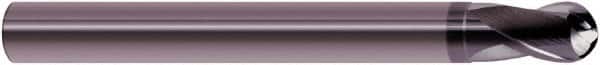 SGS - 8mm Diam, 8mm LOC, 2 Flute Solid Carbide Ball End Mill - AlTiN Finish, Single End, 102mm OAL, 8mm Shank Diam, Spiral Flute - Benchmark Tooling