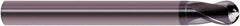 SGS - 2mm Diam, 2mm LOC, 2 Flute Solid Carbide Ball End Mill - AlTiN Finish, Single End, 76mm OAL, 6mm Shank Diam, Spiral Flute - Benchmark Tooling