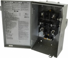 Eaton Cutler-Hammer - 30 Amp, 240 VAC, 2 Pole Fused Safety Switch - NEMA 3R, 3 Phase, 1-1/2 to 3 hp at 240 VAC (Single Phase), 3 to 7-1/2 hp at 240 VAC (Triple Phase), DPST Contact Form - Benchmark Tooling