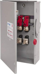 Eaton Cutler-Hammer - 200 Amp, 240 VAC, 2 Pole Fused Safety Switch - NEMA 3R, 3 Phase, 15 to 25 hp at 240 VAC\xA0 (Single Phase), 50 hp at 240 VAC (Triple Phase), DPST Contact Form - Benchmark Tooling