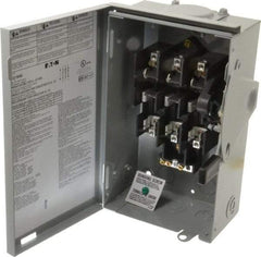 Eaton Cutler-Hammer - 30 Amp, 240 VAC, 3 Pole Fused Safety Switch - NEMA 3R, 3 Phase, 1-1/2 to 3 hp at 240 VAC (Single Phase), 3 to 7-1/2 hp at 240 VAC (Triple Phase), 3PST Contact Form - Benchmark Tooling