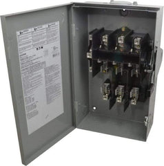 Eaton Cutler-Hammer - 60 Amp, 240 VAC, 3 Pole Fused Safety Switch - NEMA 3R, 3 Phase, 3 to 10 hp at 240 VAC (Single Phase), 7-1/2 to 15 hp at 240 VAC (Triple Phase), 3PST Contact Form - Benchmark Tooling