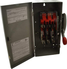 Eaton Cutler-Hammer - 60 Amp, 250 VDC, 480-600 VAC, 3 Pole Fused Safety Switch - NEMA 1, 1 Phase, 20 hp at 480 VAC, 25 hp at 600 VAC (Single Phase), 30 hp at 480 VAC, 50 hp at 600 VAC (Triple Phase), 3PST Contact Form - Benchmark Tooling