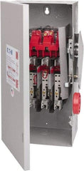 Eaton Cutler-Hammer - 60 Amp, 250 VDC, 480-600 VAC, 3 Pole Fused Safety Switch - NEMA 1, 1 Phase, 20 hp at 480 VAC, 25 hp at 600 VAC (Single Phase), 30 hp at 480 VAC, 50 hp at 600 VAC (Triple Phase), 3PST Contact Form - Benchmark Tooling