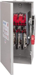 Eaton Cutler-Hammer - 60 Amp, 250 VDC, 480-600 VAC, 3 Pole Fused Safety Switch - NEMA 3R, 3 Phase, 20 hp at 480 VAC, 25 hp at 600 VAC (Single Phase), 30 hp at 480 VAC, 50 hp at 600 VAC (Triple Phase), 3PST Contact Form - Benchmark Tooling