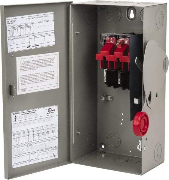 Eaton Cutler-Hammer - 60 Amp, 250 VDC, 480-600 VAC, 3 Pole Nonfused Safety Switch - NEMA 1, 1 Phase, 20 hp at 480 VAC, 25 hp at 600 VAC (Single Phase), 50 hp at 480 VAC, 60 hp at 600 VAC (Triple Phase), 3PST Contact Form - Benchmark Tooling