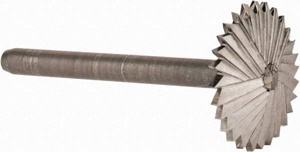 Made in USA - 5/8" Cut Diam, 1/8" Shank Diam, Double Angle Head Double Cut Burr - High Speed Steel, 1/8" LOC, 1-1/2" OAL - Benchmark Tooling