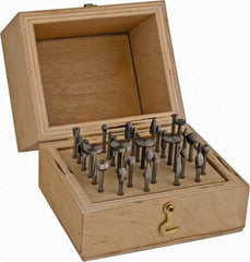 Made in USA - 34 Piece, 1/8" Shank Burr Set - High Speed Steel - Benchmark Tooling