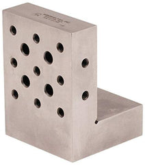 Suburban Tool - 3" Wide x 4" Deep x 3" High Steel Precision-Ground Angle Plate - Standard Plate, Machined Holes on Surface, Open End, 1" Thick, Pair of Plates - Benchmark Tooling