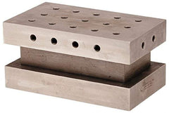 Suburban Tool - 3-1/2" Wide x 6" Deep x 3" High Steel Precision-Ground Angle Plate - Standard Plate, Machined Holes on Surface, Open End, Pair of Plates - Benchmark Tooling