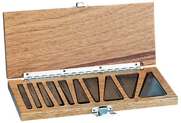 Suburban Tool - 0.25 to 30° Angle, 3 Inch Long, Steel, Angle Block Set - 1/4 Inch Thick, 0.0001 Inch Per Inch, 30 Arc Seconds Accuracy, Includes Fitted Wooden Case, 12 Pieces - Benchmark Tooling