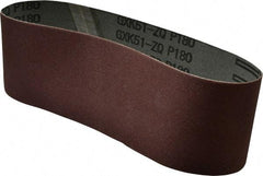 Tru-Maxx - 3" Wide x 21" OAL, 180 Grit, Aluminum Oxide Abrasive Belt - Aluminum Oxide, Very Fine, Coated, X Weighted Cloth Backing - Benchmark Tooling