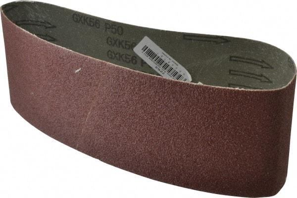 Tru-Maxx - 4" Wide x 24" OAL, 50 Grit, Aluminum Oxide Abrasive Belt - Aluminum Oxide, Coarse, Coated, X Weighted Cloth Backing - Benchmark Tooling