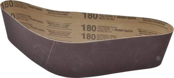 Tru-Maxx - 4" Wide x 36" OAL, 180 Grit, Aluminum Oxide Abrasive Belt - Aluminum Oxide, Very Fine, Coated, X Weighted Cloth Backing - Benchmark Tooling