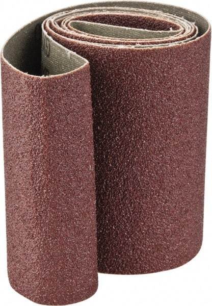 Tru-Maxx - 4" Wide x 60" OAL, 60 Grit, Aluminum Oxide Abrasive Belt - Aluminum Oxide, Medium, Coated, X Weighted Cloth Backing - Benchmark Tooling