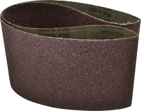 Tru-Maxx - 6" Wide x 48" OAL, 36 Grit, Aluminum Oxide Abrasive Belt - Aluminum Oxide, Very Coarse, Coated, X Weighted Cloth Backing - Benchmark Tooling