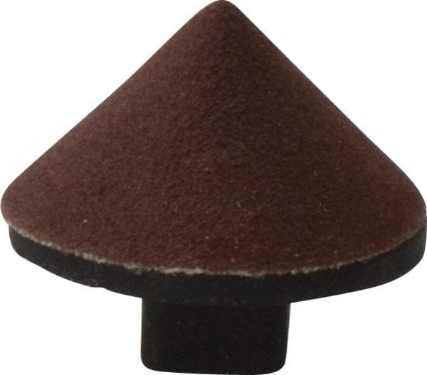 Superior Abrasives - 7/8" Diam 180 Grit 90° Included Angle Cone Center Lap - Aluminum Oxide, Very Fine Grade, Shank Mounted - Benchmark Tooling