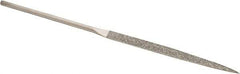 Value Collection - 5-1/2" OAL Fine Barrette Needle Diamond File - 13/64" Wide x 3/32" Thick, 2-3/4 LOC - Benchmark Tooling