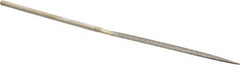 Value Collection - 5-1/2" OAL Medium Half Round Needle Diamond File - 13/64" Wide x 1/16" Thick, 2-3/4 LOC - Benchmark Tooling