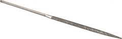 Value Collection - 5-1/2" OAL Coarse Triangular Needle Diamond File - 11/64" Wide x 5/64" Thick, 2-3/4 LOC - Benchmark Tooling