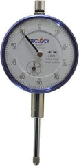 Teclock - 0.001" Graduation, 0-100 Dial Reading, Indicator & Base Kit - 0.34" Base Height, 2" Base Diam - Benchmark Tooling
