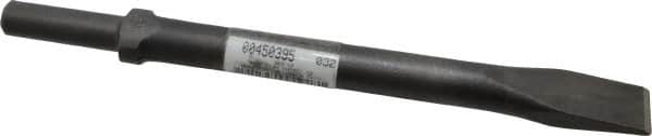 Made in USA - 1" Head Width, 12" OAL, Flat Chisel - Round Drive, Round Shank, Alloy Steel - Benchmark Tooling