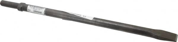 Made in USA - 1" Head Width, 18" OAL, Flat Chisel - Round Drive, 0.68" Round Shank, Alloy Steel - Benchmark Tooling