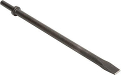 Made in USA - 1" Head Width, 18" OAL, Flat Chisel - Round Drive, Round Shank, Alloy Steel - Benchmark Tooling