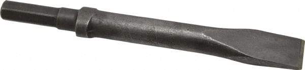 Made in USA - 1" Head Width, 9" OAL, 1/2" Shank Diam, Flat Chisel - Hex Drive, Hex Shank, Alloy Steel - Benchmark Tooling