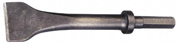 Made in USA - 3" Head Width, 9" OAL, Scaling Chisel - Hex Drive, Hex Shank, Alloy Steel - Benchmark Tooling