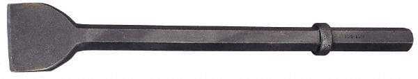 Made in USA - 3" Head Width, 20" OAL, 1-1/8" Shank Diam, Scaling Chisel - Hex Drive, Hex Shank, Alloy Steel - Benchmark Tooling