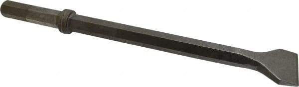 Made in USA - 3" Head Width, 18-1/4" OAL, 1" Shank Diam, Scaling Chisel - Hex Drive, Hex Shank, Alloy Steel - Benchmark Tooling