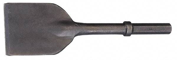 Made in USA - 5" Head Width, 15-1/4" OAL, 1" Shank Diam, Asphalt Cutter Chisel - Hex Drive, Hex Shank, Alloy Steel - Benchmark Tooling