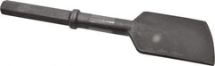 Made in USA - 5" Head Width, 17" OAL, 1-1/4" Shank Diam, Asphalt Cutter Chisel - Hex Drive, Hex Shank, Alloy Steel - Benchmark Tooling