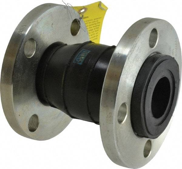 Unisource Mfg. - 2" Pipe, Neoprene Single Arch Pipe Expansion Joint - 6" Long, 3/8" Extension, 1/2" Compression, 225 Max psi, Flanged - Benchmark Tooling