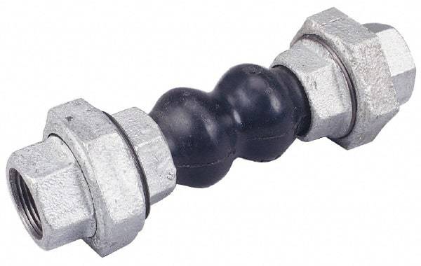 Unisource Mfg. - 1" Pipe, Neoprene Double Arch Pipe Expansion Joint - 8" Long, 0.23" Extension, 0.87" Compression, 150 Max psi, Female Union - Benchmark Tooling