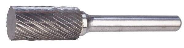 M.A. Ford - 1/8" Cut Diam, 1/4" Shank Diam, Cylinder Head Double Cut Burr - Carbide, Flat End, 1/2" LOC, 2" OAL - Benchmark Tooling