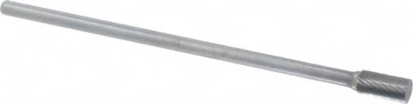 Atrax - 3/8" Cut Diam, 1/4" Shank Diam, Cylinder Head Single Cut Burr - Carbide, Flat End, 3/4" LOC, 6-3/4" OAL - Benchmark Tooling