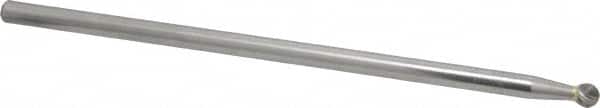 Atrax - 1/4" Cut Diam, 1/4" Shank Diam, Ball Head Single Cut Burr - Carbide, Radius End, 7/32" LOC, 6-7/32" OAL - Benchmark Tooling