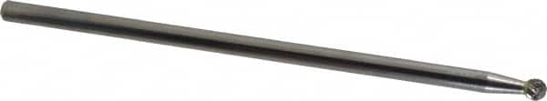 Atrax - 1/4" Cut Diam, 1/4" Shank Diam, Ball Head Double Cut Burr - Carbide, Radius End, 7/32" LOC, 6-7/32" OAL - Benchmark Tooling