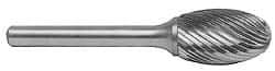 M.A. Ford - 3/32" Cut Diam, 1/8" Shank Diam, Ball Head Single Cut Burr - Carbide, Radius End, 5/64" LOC, 1-1/2" OAL - Benchmark Tooling