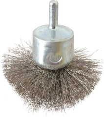 Weiler - 2-3/4" Brush Diam, Crimped, Flared End Brush - 1/4" Diam Shank, 16,000 Max RPM - Benchmark Tooling