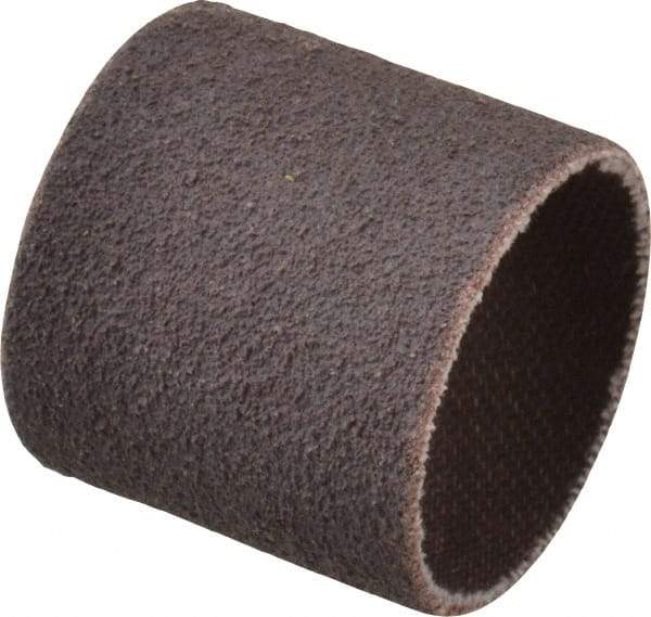 Made in USA - 80 Grit Aluminum Oxide Coated Spiral Band - 1" Diam x 1" Wide, Medium Grade - Benchmark Tooling