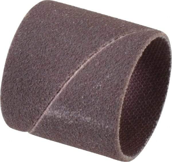 Made in USA - 120 Grit Aluminum Oxide Coated Spiral Band - 1" Diam x 1" Wide, Fine Grade - Benchmark Tooling