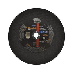 Norton - 12" Aluminum Oxide Cutoff Wheel - 1/8" Thick, 1" Arbor, 5,095 Max RPM, Use with Stationary Tools - Benchmark Tooling