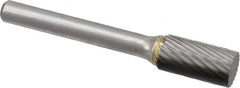 Atrax - 3/8" Cut Diam, 6mm Shank Diam, Cylinder Head Single Cut Burr - Carbide, Flat End, 3/4" LOC, 2-1/2" OAL - Benchmark Tooling