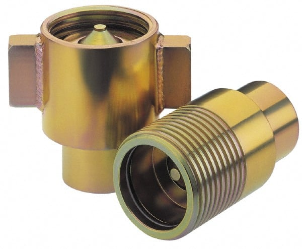 Parker - 1-1/2 Inch NPT Steel Hydraulic Hose Valved Nipple - Benchmark Tooling
