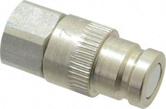 Parker - 1/4 Thread Steel Hydraulic Hose Valved Coupler - 10,000 psi, 6 GPM - Benchmark Tooling