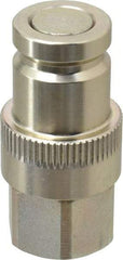 Parker - 3/8 Thread Steel Hydraulic Hose Valved Coupler - 10,000 psi, 12 GPM - Benchmark Tooling